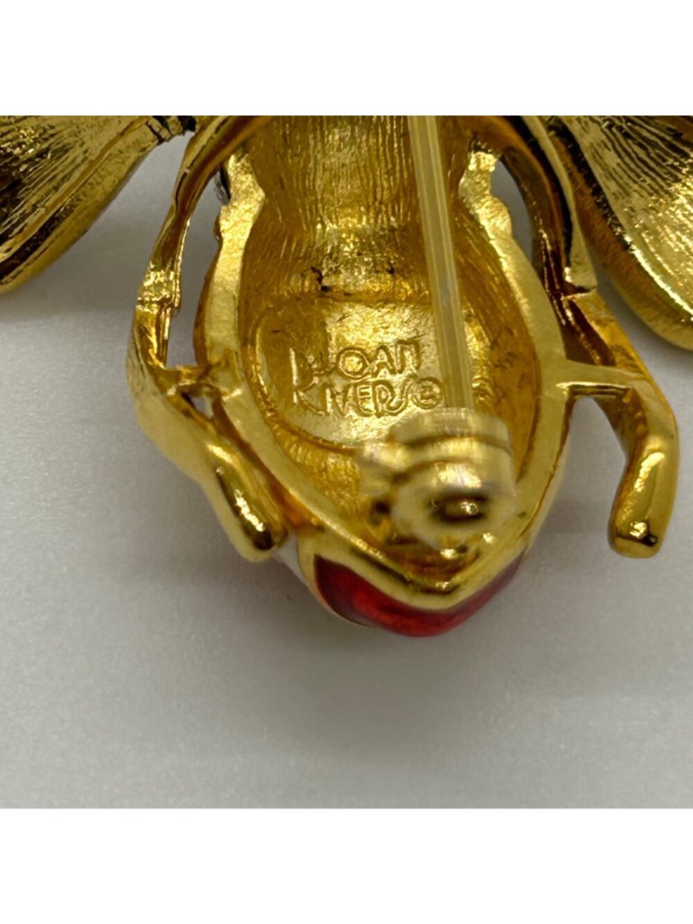 Joan Rivers Patriotic Bee Brooch Stats and Stripes Red White Blue Enamel America - Picture 6 of 12